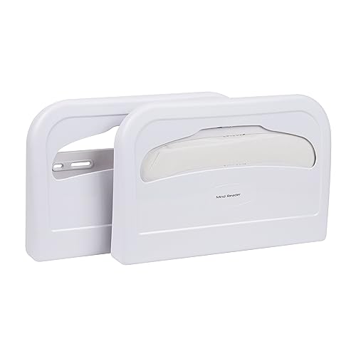 Mind Reader Toilet Seat Cover Dispenser, Disposable Paper Set Protectors, Wall Mounted, Restroom, Set of 2, 16.5" L x 11.25" W x 2" D, White