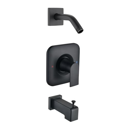 Photo 1 of Replacement for Moen Shower Faucet Trim Kit, Shower Arm, Shower Handle& Tub Spout, (Valve& Catridge Not Inclued), Matte Black