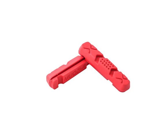 2 x replacement brake pad inserts for Fibrax BROMPTON bikes RED