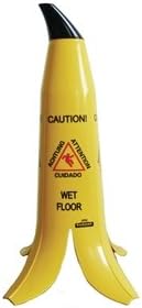 Banana Skin Wet Floor Sign Colour: Yellow. Multilingual and free-standing