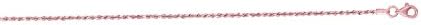 14K Rose Gold 1.5mm Shiny Solid Diamond Cut Royal Rope Chain with Lobster Clasp