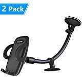 EXSHOW Car Windshield Phone Mount with One Touch Design for Semi,Pickup Truck (2 Pack)