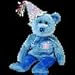 TY Beanie Baby - SEPTEMBER the Teddy Birthday Bear (w/ hat)