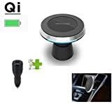 Car Wireless Charger Magnetic, 10W Fast Charger, Air Vent Mount and Car Holder, for iPhone X iPhone 8/8 Plus Galaxy Note 8 S8/S8 Plus S7 Edge and Other Qi Enabled Phones(Include Dual USB Car Charger)