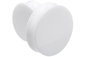 1 PAIR (2pcs) WHITE ACRYLIC PLUGS Double Flare Gauges Solid Saddle Thin Ear Flesh Tunnels 1013