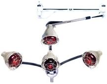 Pibbs 4-Headed Infrared Heat Lamp with 6' Wall Arm – Individual On/Off Switches, 3' Adjustable Lamp Extensions, 1000W Total Output, Protective Bulb Cages, Model QL954A, Made in USA, PIB-QL954A