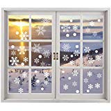 200PCS Christmas Snowflake Window Clings Decal Stickers Winter Wonderland Decorations - White Baubles Bells