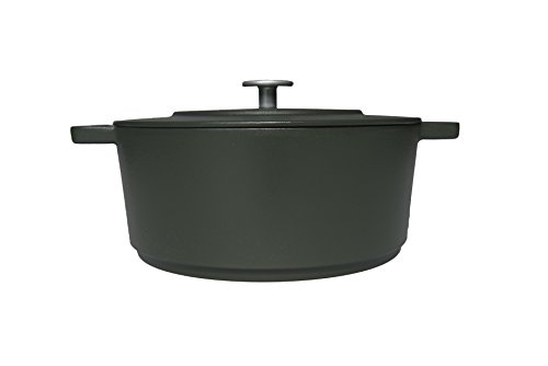 Cuisipro 75100228DG Combekk Railway Recycled Enameled Cast Iron Dutch Oven, 6.3 Quart, Black