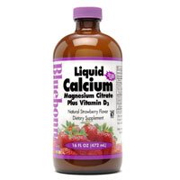 Bluebonnet Nutrition Liquid Calcium Magnesium Citrate, Strawberry Flavor 16 fl oz