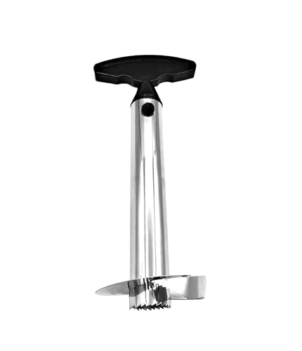 Tempo di Saldi - Ananasschneider aus Edelstahl zum Schneiden und Entfernen des Körpers, Silber/Schwarz