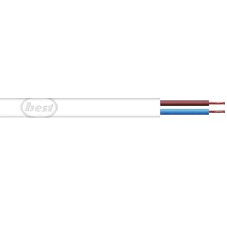Bulk Hardware BH01448 0,5 mm Flache 2-adrige Kabel 2192Y, 10 Meter Weiß m