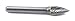 Forney 60127 Tungsten Carbide Burr with 1/4-Inch Shank, Tree Pointed, 3/8-Inch
