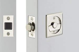 Emtek Tubular Pocket Door (Square Privacy, Polished Chrome (US26))