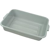 FSE PLBT005G Bus Box, 1-Compartment, 20-1/2" x 15-1/2" x 5" deep, Integrated Handles, Stackable, high-Density polyethylene, Gray, NSF