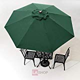 Heavy Duty 9x9 Ft / 108" Diameter Round 8-rib Umbrella Replacement Canopy Green Polyester Fabric UV Protection Sun Shade Waterproof for Home Outdoor Garden Market Patio Top Shelter - Thumbnail 4