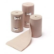 2x 15 FT 4" inch ACE Style Hook Closure Rubber Elastic Bandage w/ 2 Clips 5Yds