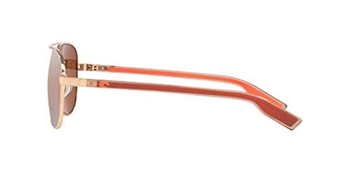 Costa Del Mar Peli Polarized Aviator Sunglasses, Shiny Rose Gold