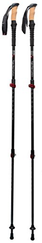 Mons Peak IX Tiger Paw Carbon Trekking Poles for Hiking, Trekking, Walking, Snowshoeing - Cork Grip, Ultralight, Collapsible and Adjustable Poles