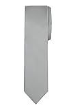Jacob Alexander Solid Color Men's Slim Tie - Platinum Silver