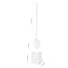 Kinsky Toilet Brush Holder, Good Grips Strong Bristles Bathroom Cleaner with Base Bowl Scrubber (White)
