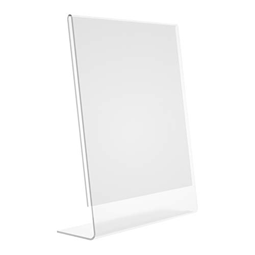 6 Pack Slant Back Acrylic Sign Holder 8.5 x 11 inch Plastic Portrait