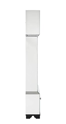 Major-Q 9097048 63" H Modern Glam Style1 Drawer Beveled Mirror Case Frame Wooden Bracket Feet Grandfather Floor Clock - Thumbnail 3