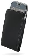 PDair Handmade Leather Vertical Pouch Case for Nokia E72 (Black)