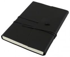 Amalfi Medium Leather Journal, Black