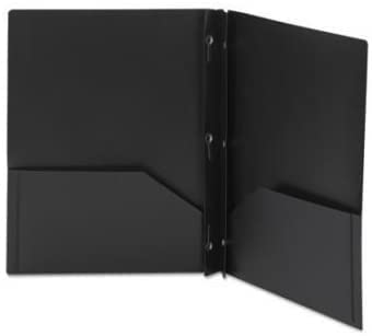 Photo 1 of Aurora LLC School, Office Supplies. Durables Plastic Folders with Prongs and Two Pockets. (Black)