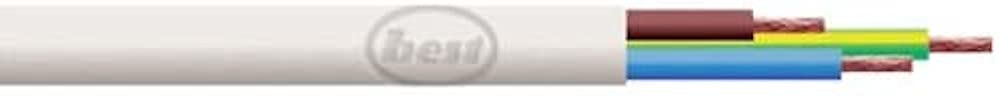 Merriway BH01457 3-Core Round Flex Cable, 2183Y 1.0mm White, 5 Metres (16.5 feet)