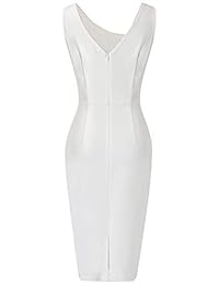 DILANNI Vestidos a media pierna para mujer Vestido de tubo de cóctel delgado sin mangas elástico