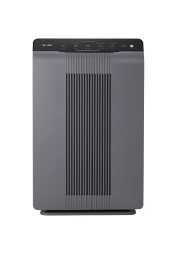 Winix 5300-2 Air Purifier for Allergy Sufferers, CADR 390 m³/h, 99 ㎡, Air Purifier for Smoking Rooms Against Allergies, Dust, Pollen, Pet Hair, Air Quality Display, Auto Sleep Mode, Black | PlasmaWave technology against allergies, dust, pollen and pet hair, air quality sensor, auto & sleep mode, smoking room