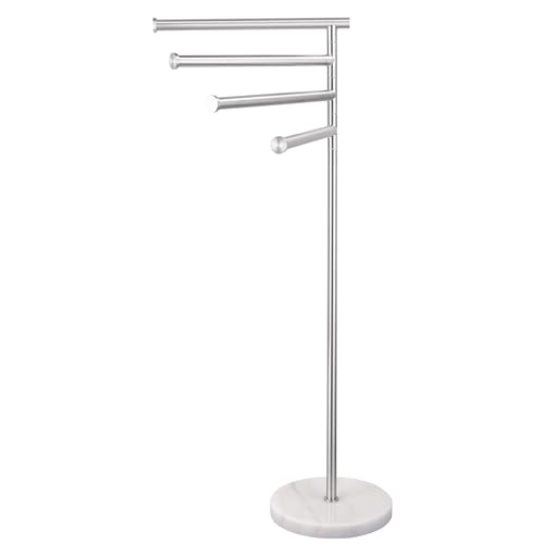 KES BTH219S4-2 Floor Towel Rack Swivel 4 Arms Stainless Steel SUS304 Bathroom Towel Towel Holder Marble Brushed