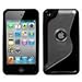 Unique Transparent S Shape Protective Case for iPod touch 4G (Solid Black)