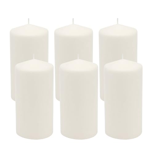 Stonebriar Unscented White Tall Pillar Candles, 65 Hour Burning Candle Pillars, Perfect