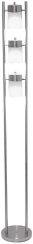 OREInternational 3031FW 3-Light Adjustable Floor Lamp, White 65" x 9" x 9"