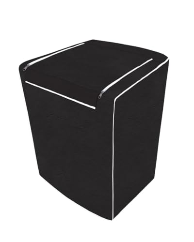 Capa Para Maquina De Lavar Brastemp Eletrolux Consul 12Kg 13Kg 14Kg 15Kg 16Kg 17Kg Impermeável Forrada Com Zíper Proteção UV Material Super Resistente E Perolizado de Alta Qualidade (PRETO, G)