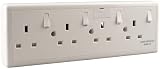 WK Electrical 4 Gang Socket Converter 13A Surge Protection BS1362 8543