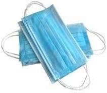 Rahul Healthcare Plastic Disposable Ear Loop Elastic 3 Layer Face Mask (Blue) - 100 Pieces