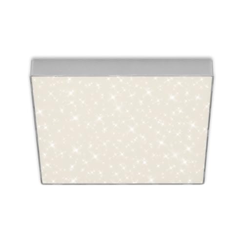 Briloner - Plafoniera a LED con motivo a stella, lampadario, lampada senza cornice, pannello LED, temperatura di colore bianco neutro, 287x287 mm, colore argento