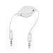 eTECH Collection 3 Pack of Retractable 3.5 mm Auxiliary Cable Cord,3.5mm to 3.5mm AUX Audio Cable,For Apple iPhone 6 Plus 5S/5C/5/4S/4, HTC ONE M7, M8... (White Color) -- Shipping From USA