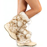 Beige Mukluks Super Furry Pom-pom Winter Flat Boots Vegan (12) Beige Mukluks Super Furry Pom-pom Winter Flat Boots Vegan (12)