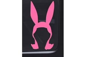 FAVFOUR INC BOB'S BURGER TV SERIES BUNNY EARS LOGO STICKERS SYMBOL 6" DECORATIVE DIE CUT DECAL FOR CARS TABLETS LAPTOPS SKATEBOARD - PINK