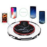 Wireless Charger, Slepwel Wireless Charging Pad for Samsung Note 8, S8/S8 Plus/S7/S7 Edge/S6, Apple iPhone 8/8 Plus, iPhone X, Nexus 7/6/5/4, Nokia Lumia 920, LG and More (Black)