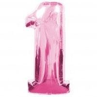 Partyrama Number 1 Pink Supershape Foil Balloon 23 X 34 Inches