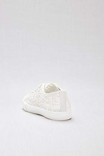 David's Bridal Lace Crochet Sneakers Style Carrson, White, 11