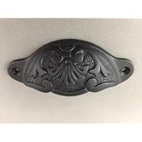 BI01RE1015-3.5MBL_10 - Antique Matte Black Finish Cast Iron 3.5" Drawer Handle Pull (10pcs)