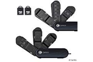 Set of 2 Memory Card Storage Cases - 2X Micro SD Reader (USB) - Swiss Army Knife Type Design, Each with 3 Storage Blades - Fi