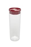 Click Clack Pantry Spaghetti Canister, 2-1/2-Quart, Red Lid