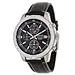 Seiko SKS429 Chronograph Black Dial Black Leather Band Mens Watch